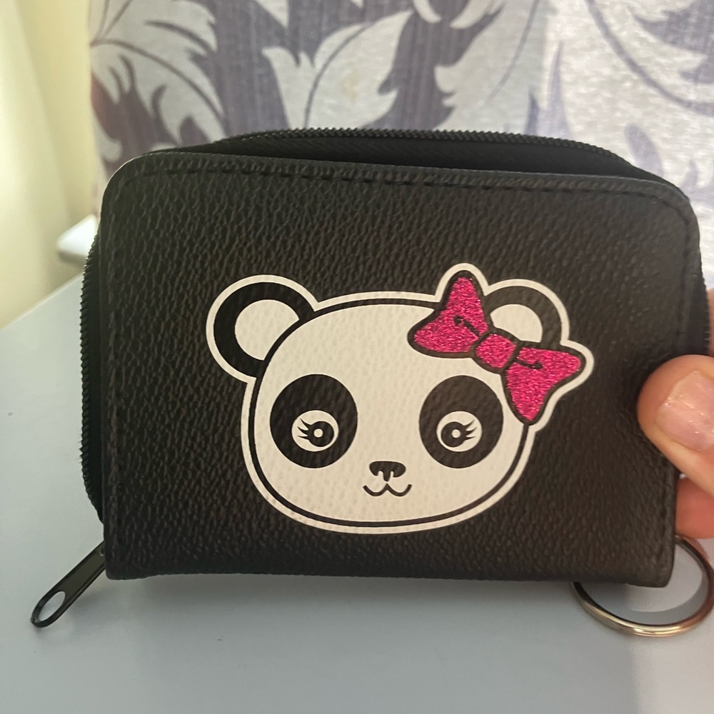 Panda Wallet with Pink Bow for Kids